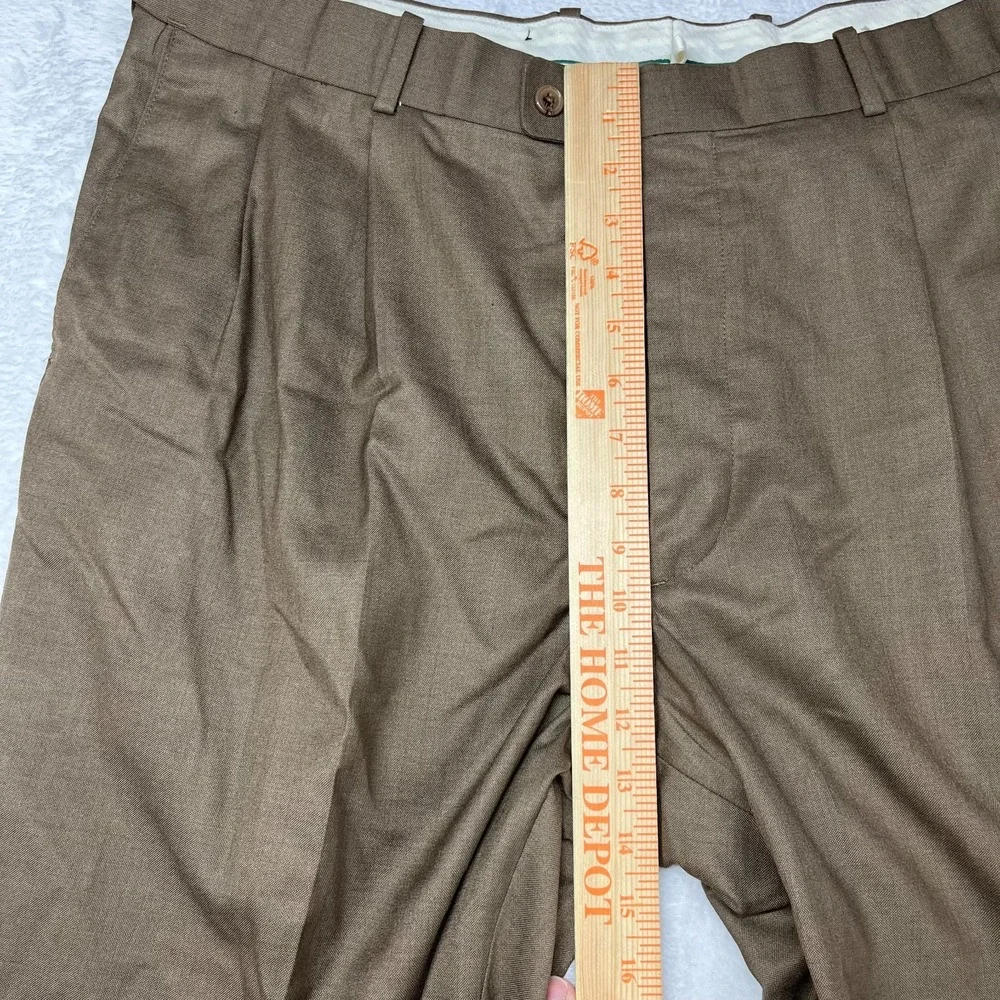Greg Norman Pleated Dress Pants Men's Brown Cuffed Business Casual‎ - 39X29.5